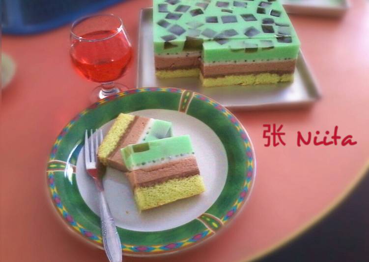 resep masakan Cake Lapis Puding Busa