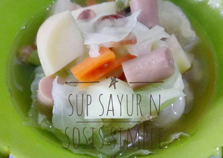 bahan dan cara membuat Sup sayuran n sosis simple