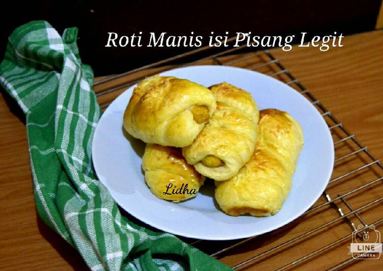 resep (Overnight soft bun) Roti Manis isi Pisang Legit