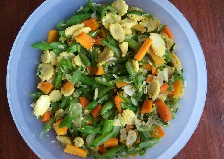 resep Tumis sayur 3 warna (wortel, buncis dan babycorn)