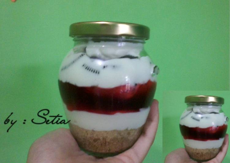 bahan dan cara membuat Unbaked Cheesecake Lumer & Yummy