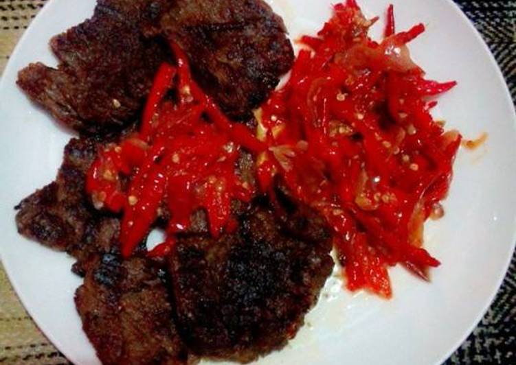 bahan dan cara membuat Dendeng Lambok Balado