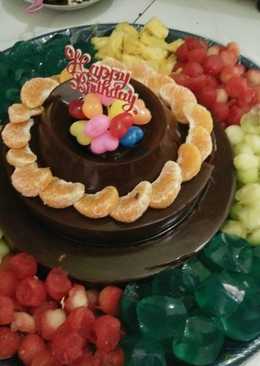 Puding tumpeng coklat buah