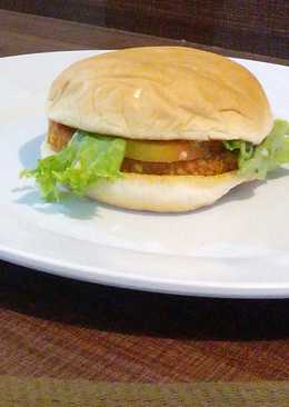 Burger ayam tepung krispy sederhana