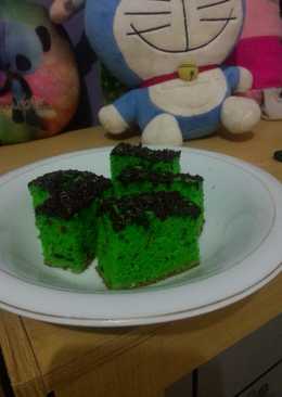 Bolu pandan cake tabur coklat messes