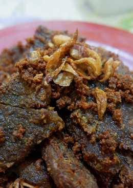 Daging gepuk santan goreng