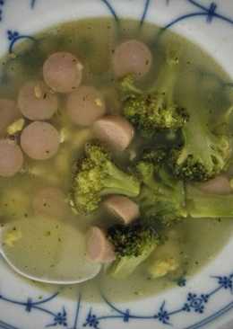Sop brokoli sosis telur ayam kampung