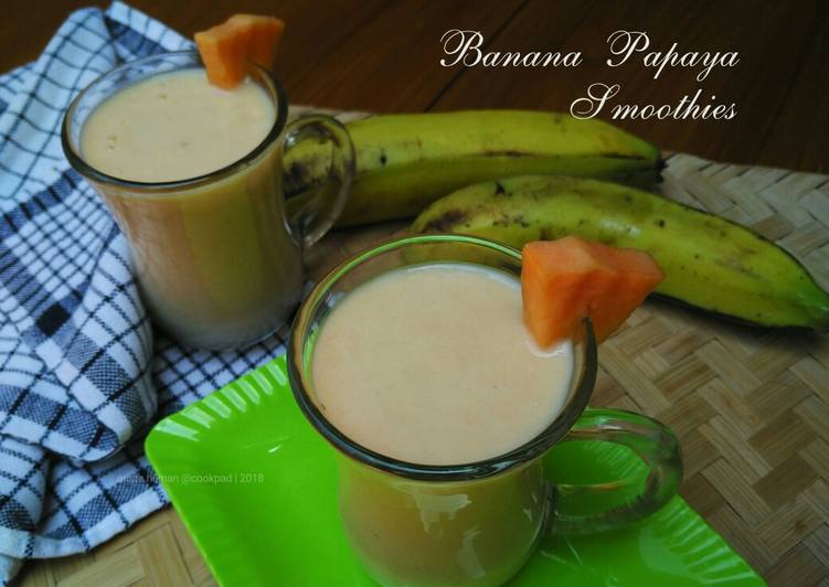 resep lengkap untuk Banana Papaya Smoothies