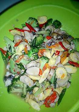 Capcay Jamur Rencah Cumi