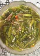 Sayur Genjer Tumis Daging dan Jamur Enoki