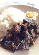 Oseng pedas daging rawon kemarin