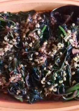 Tumis bayam merah + toge