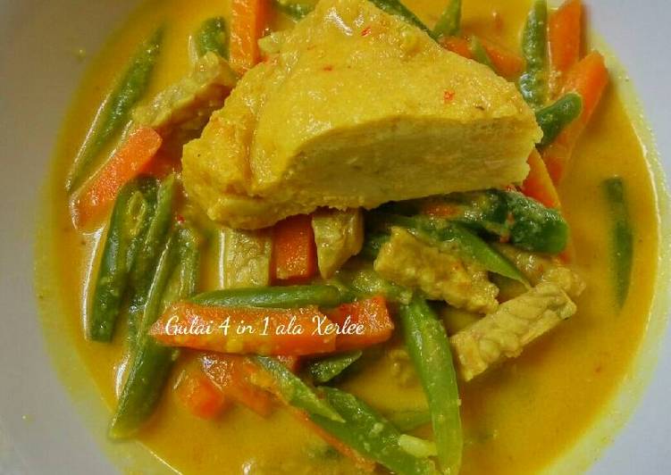 resep Gulai buncis,wortel,tempe,tahu bakso(Gulai 4 in 1)