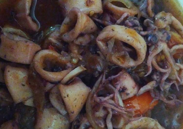 resep lengkap untuk Cumi cumi pedas manis enak