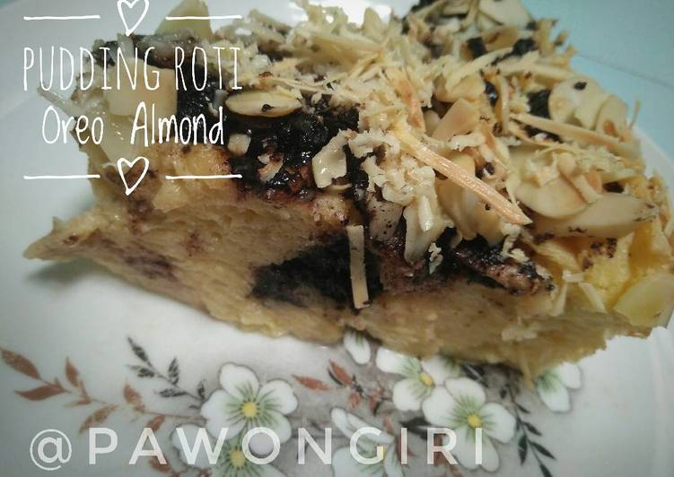 resep Pudding Roti Oreo Almond