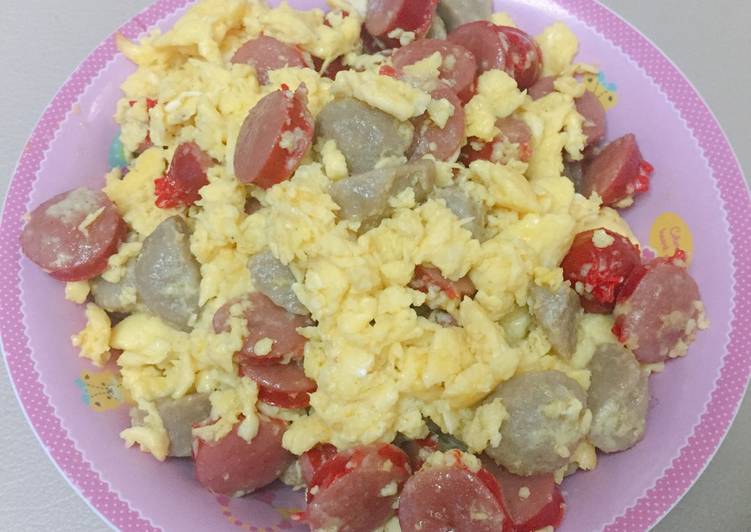 bahan dan cara membuat Telur orak arik/Scrambled egg