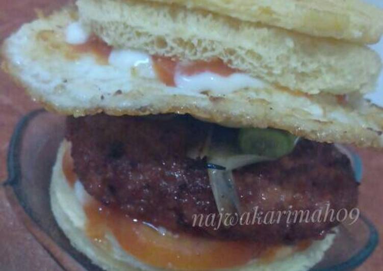 Resep Burger kornet Oleh Najwa Karimah