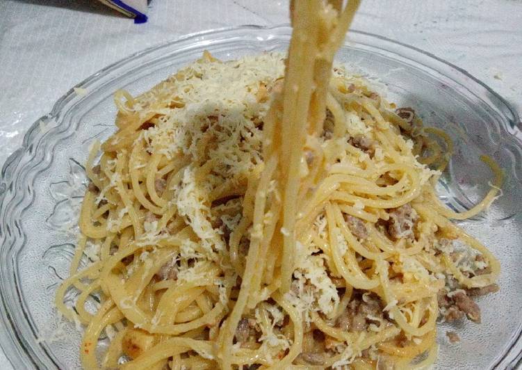 Resep Spaghetti carbonara simple