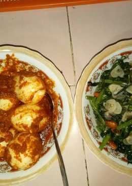 Balado telur & oseng kangkung