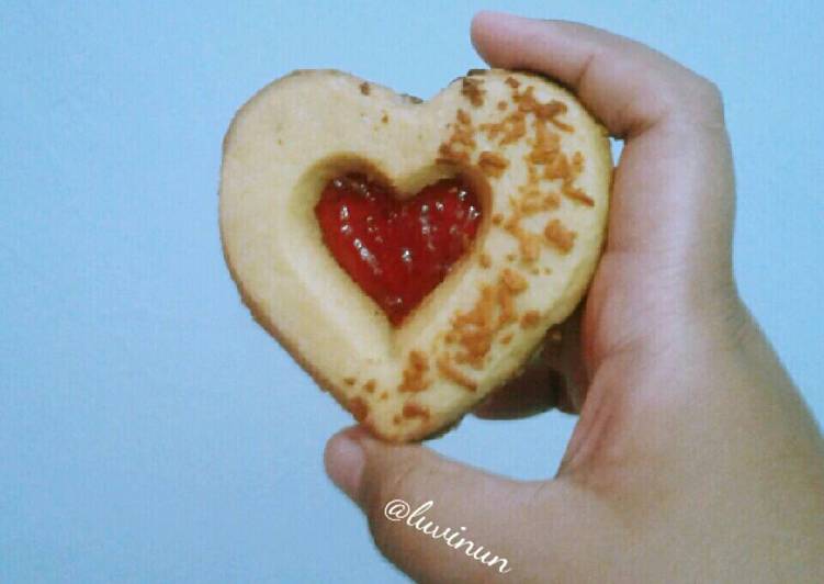 Resep Cheesy Strawberry Cookies (eggless) ??