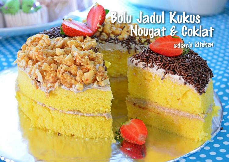 gambar untuk resep makanan Bolu Jadul Kukus, Topping Nougat & Coklat