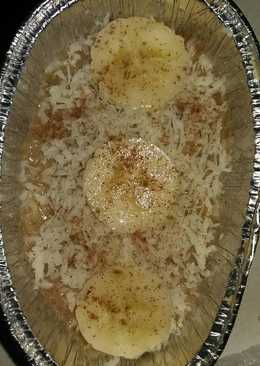 Banana Pear Cheese Cake with cinnamon