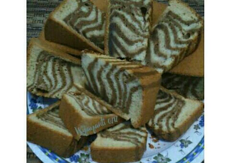 bahan dan cara membuat Zebra Cake*putih telur