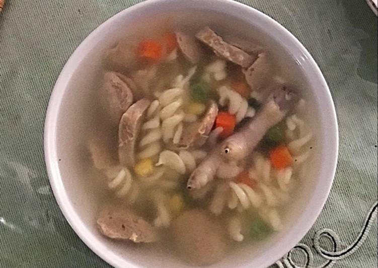 Resep Sop bakso makaroni ceker (mpasi 1thn) Kiriman dari Lina Charlina