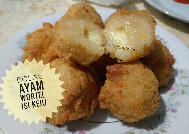 resep lengkap untuk Bola2 ayam wortel isi keju