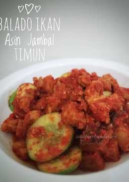 Balado ikan asin jambal timun