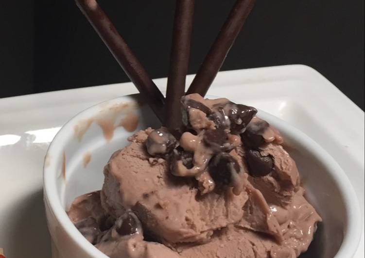 resep lengkap untuk Chocolate ice cream homemade -- es krim 3 bahan