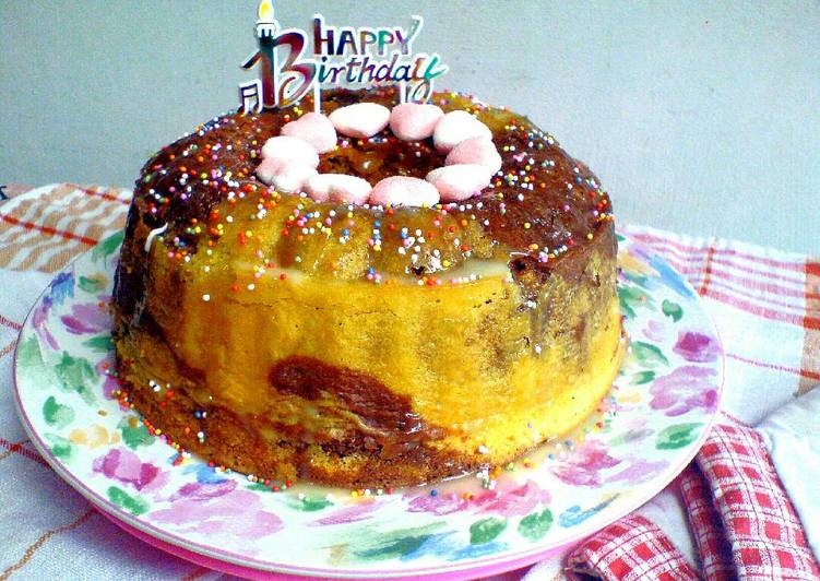 resep Marmer Cake