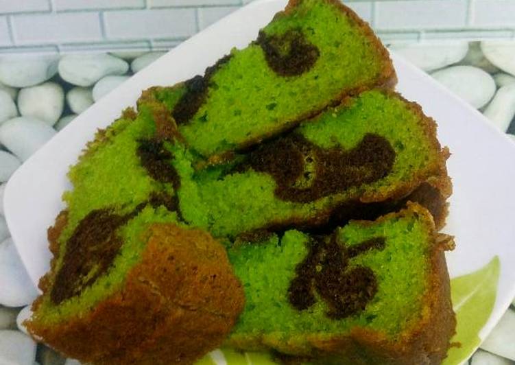 cara membuat Marble Cake Pandan 4 telur by Aniq