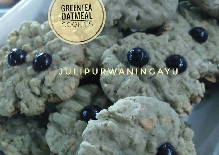 resep makanan Greentea Oatmeal Honey Cookies Teflon Sederhana