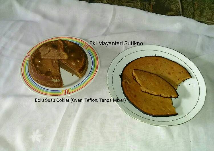 gambar untuk cara membuat Bolu Susu Coklat (Oven dan Teflon, Tanpa Mixer)