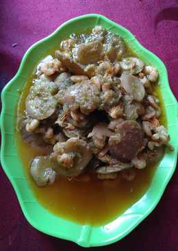 Udang campur jengkol masak sambal cabe rawit