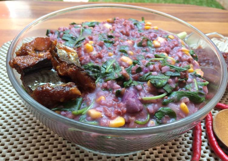 gambar untuk cara membuat Bubur manado beras merah