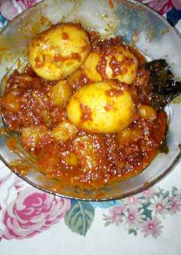 Balado telur kentang pedas manis