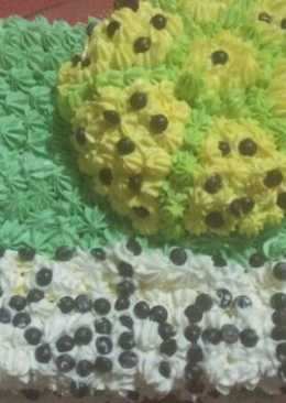 Kue Ulang tahun bola simple