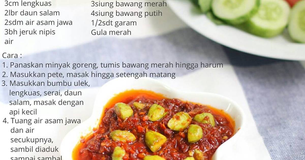 Resep Sambal Bajak Pete  oleh HeniMaria Cookpad