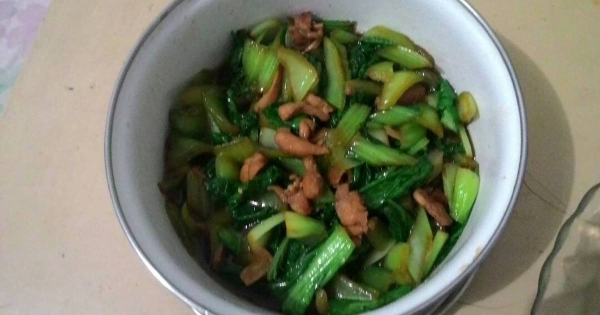 Resep Ca sawi ayam saus tiram ala Monika Adhitya Rani