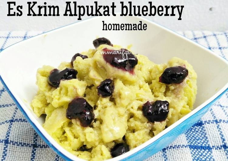 resep Es krim alpukat blueberry homemade