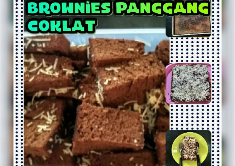 resep Brownies Panggang Coklat (Tabur Parutan Coklat + Keju)