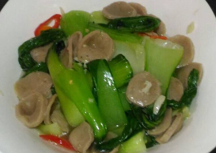 resep makanan Pokcay bakso sapi bumbu bawang