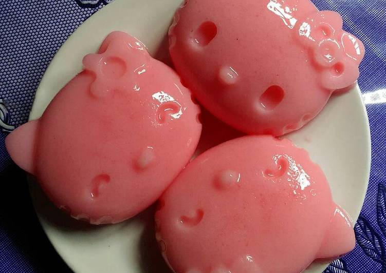 cara membuat Puding Manis hello kitty ??????