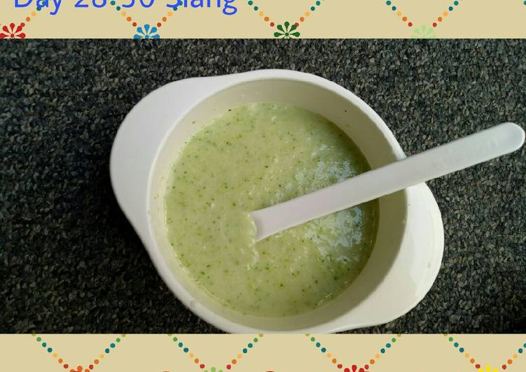 resep makanan Pure Beras Putih Brokoli Mpasi 6m+