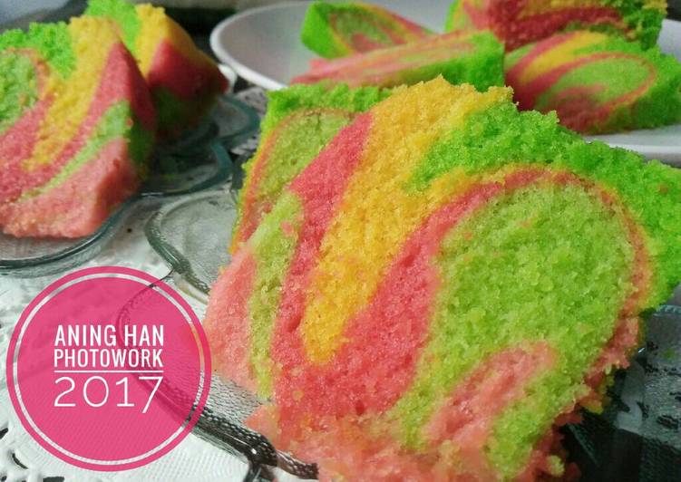 gambar untuk cara membuat Steamed Rainbow Cake ??ala Ny Liem