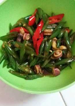 Oseng buncis dan cumi asin