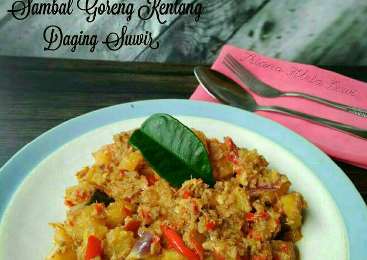 gambar untuk resep Sambal Goreng Kentang Daging Suwir (#PR_Masakankentang)