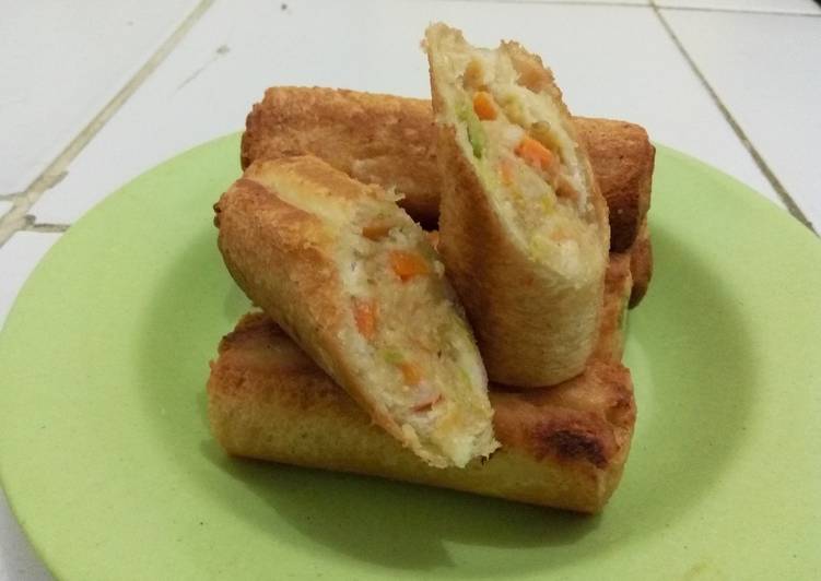 cara membuat Udang Gulung Roti dan Sayur